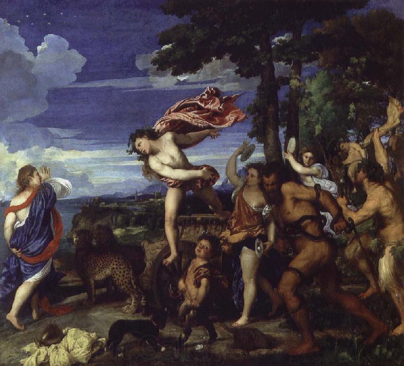 TIZIANO Vecellio bacchus och ariaden France oil painting art